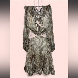 Elegant Patterned Long Sleeve Dress